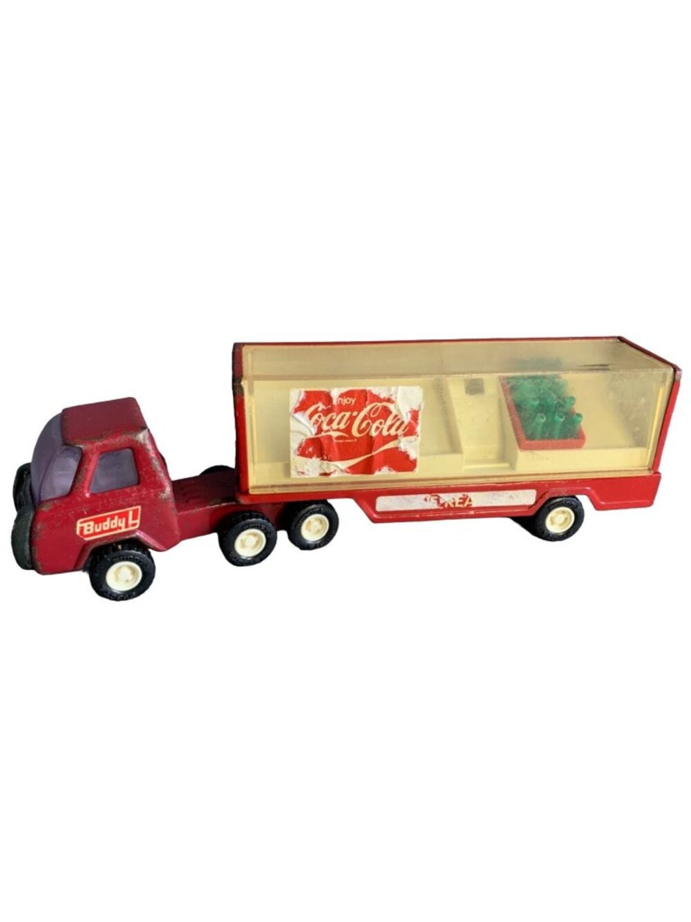 Coca-Cola Metal Tin Toy Japan Vintage Buddy L Semi-Truck Metal